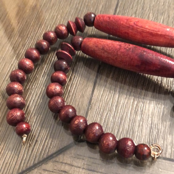 Vintage Large Wooden Bead Necklace 26 1/2”. - Picture 5 of 12